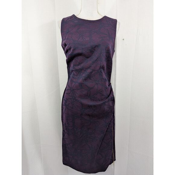 ESCADA! 2 PIECE VIOLET & BLACK ZIPPER ACCENTED DRESS & JACKET SUIT SET! SZ 8, 38 - Picture 5 of 14